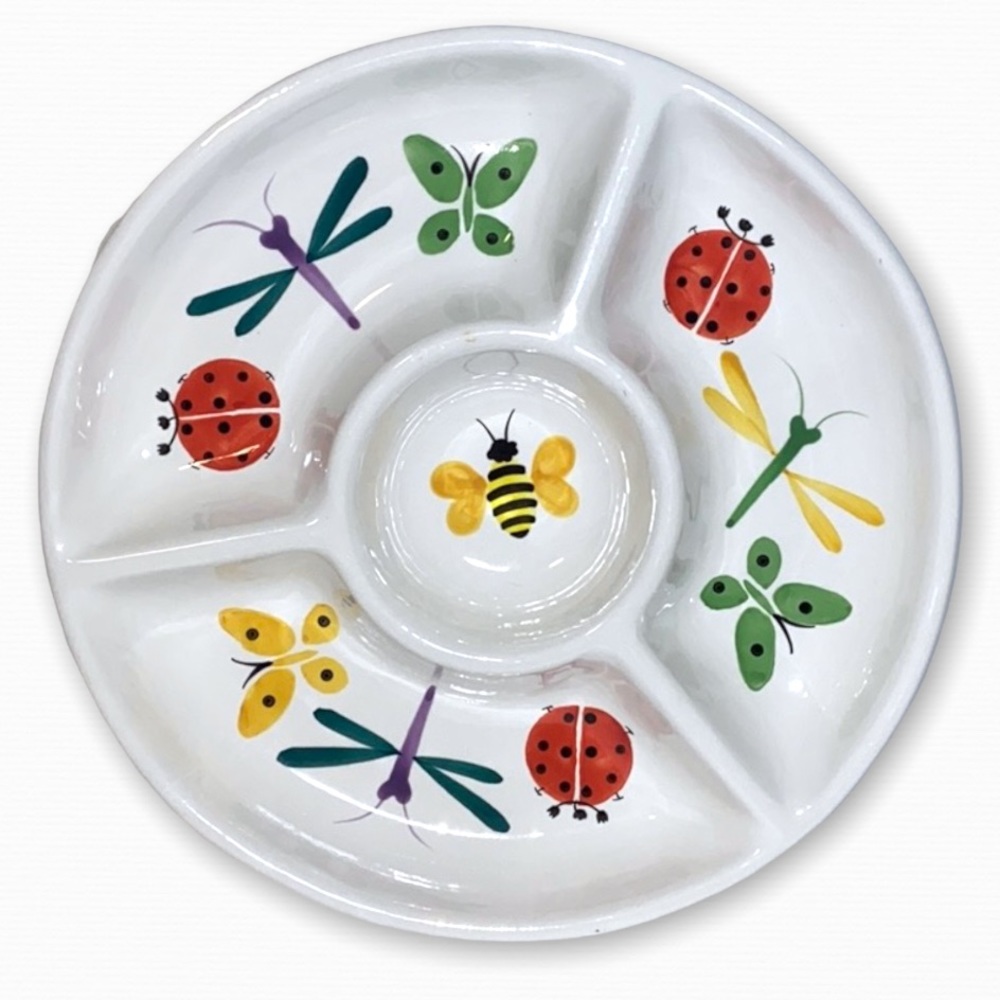 VTG Hugs and Bugs • Chip, Veggie, Fruit, and Dip Tray • Great Condition